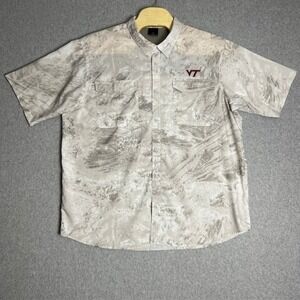 Realtree Men's Fishing Virginia Tech VT Button Up Camo Shirt‎